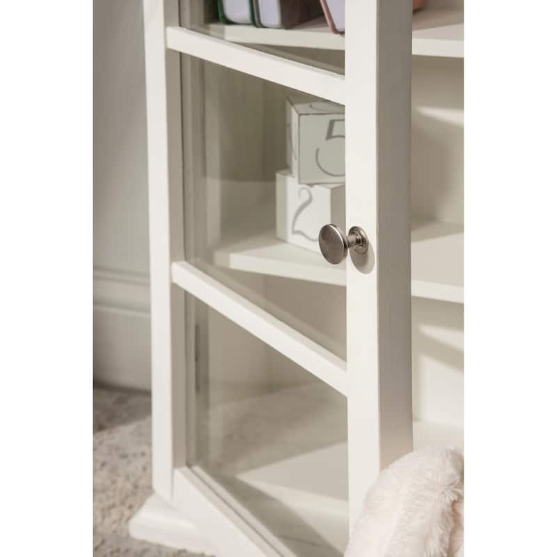 Kate and Laurel Walsted Decorative Wood Arch Cabinet White - 24x8x28