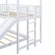preview thumbnail 14 of 12, Twin over Full Bunk Bed with Slide and Built-In Ladder, Guardrail Bed with House Roof Design