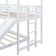 preview thumbnail 17 of 15, Twin over Full House Bunk Bed with Slide and Built-in Ladder, White