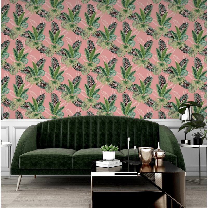 Arthouse Miami Navy Palms Wallpaper