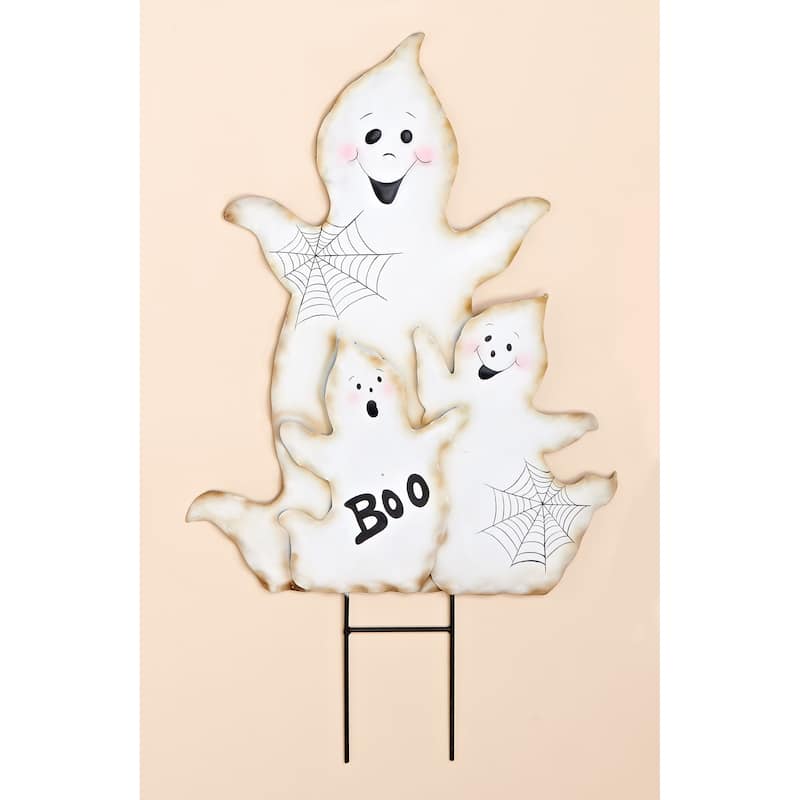 30" Metal Halloween Figure Garden Stake, Ghost