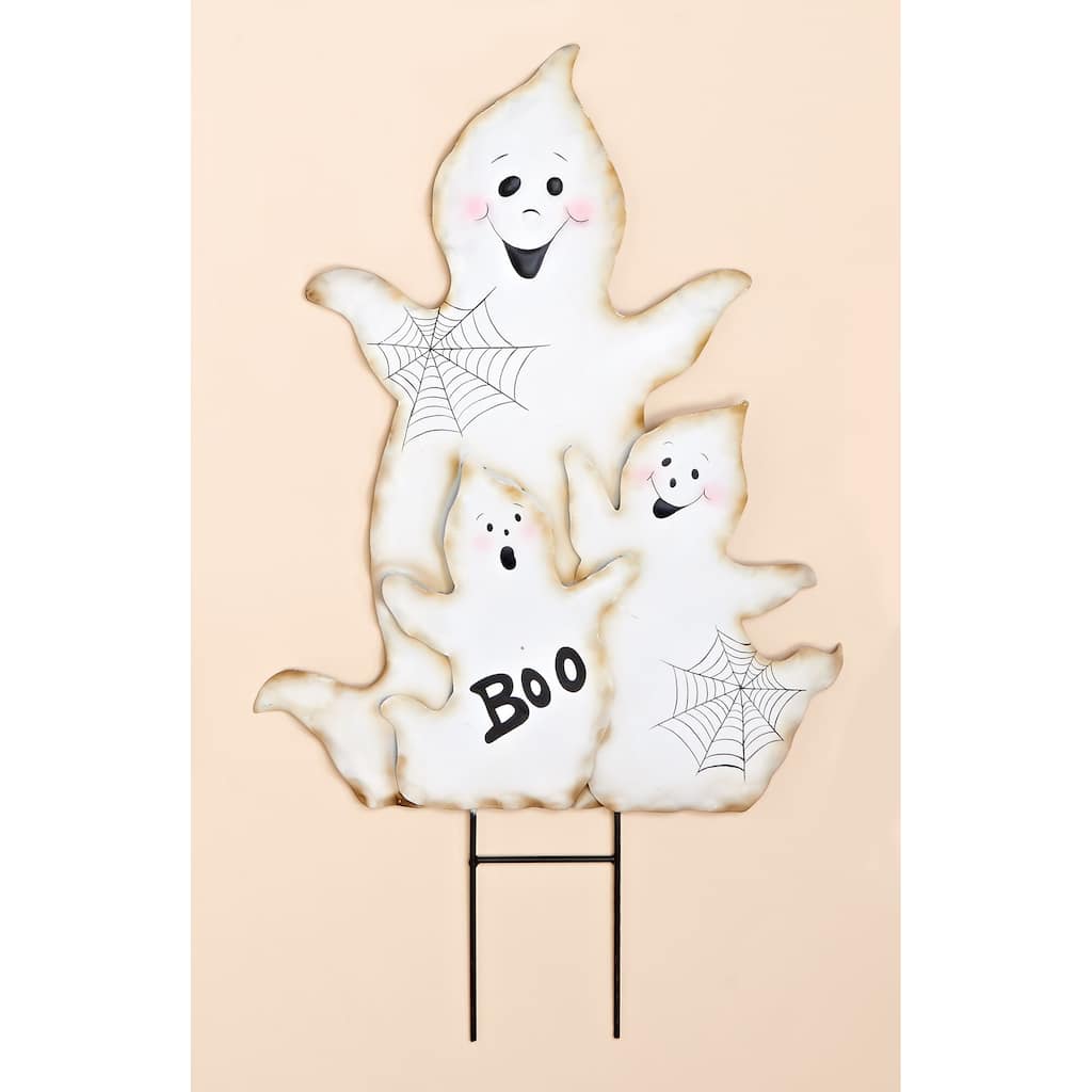 30" Metal Halloween Figure Garden Stake, Ghost