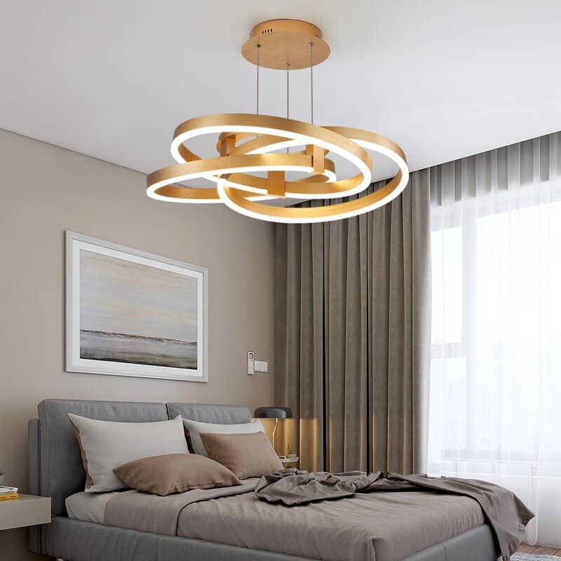 Maxax 1 - Light Statement Square/Rectangle LED Chandelier with Wrought Iron Accents - Gold