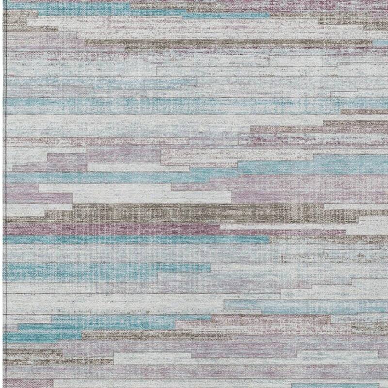 HomeRoots Striped Transitional Rectangle Outdoor Rug