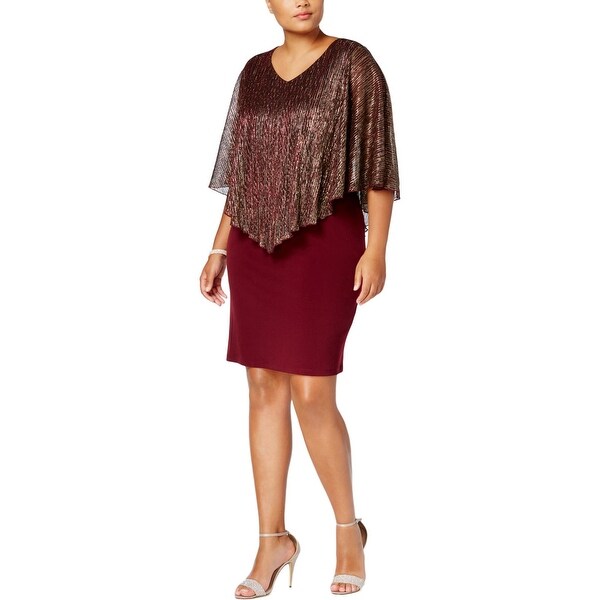 Connected Apparel Womens Plus Evening Dress Shift Party