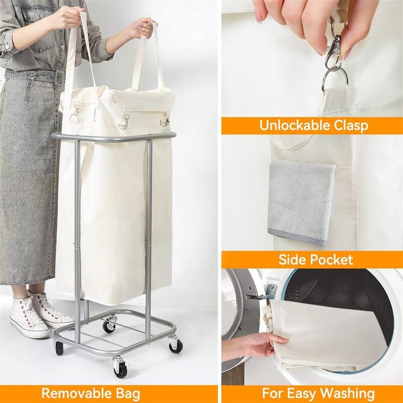 100L Rolling Laundry Hamper with Wheels - 16.5"L x 12.6"W x 31.9"H