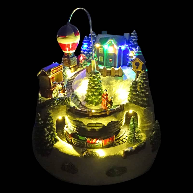 Alpine Corporation Christmas Winter Wonderland Set with LED Lights and Music