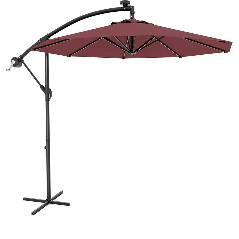 10 ft Offset Patio Umbrella, with with Easy Lift & Tilt Adjustment - Claret