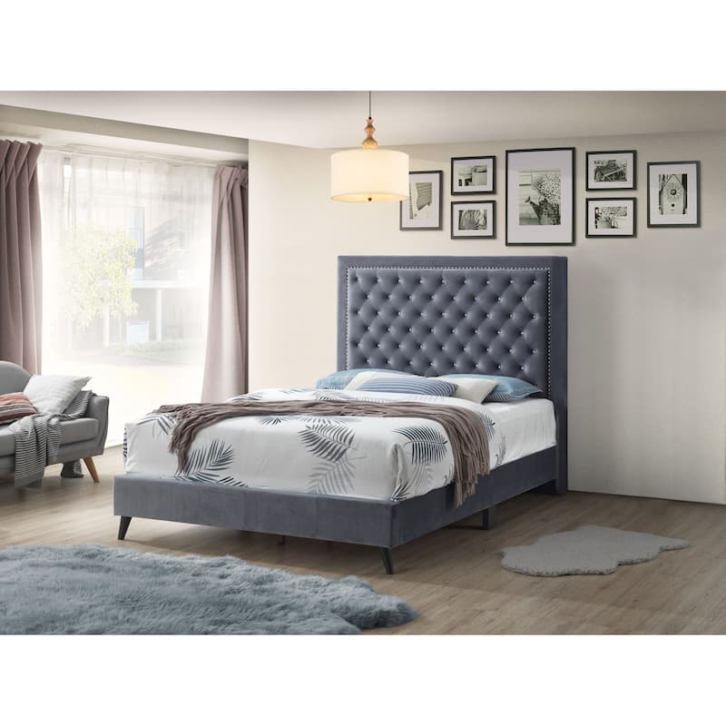 Alba Velvet Side Panels for Alba bed - Grey Bed - Queen