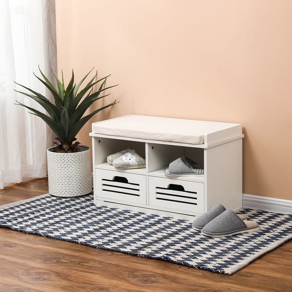 White Wood Entryway And Storage Bench Overstock 31285577 Get the best deal for entryway benches & stools from the largest online selection at ebay.com. overstock com