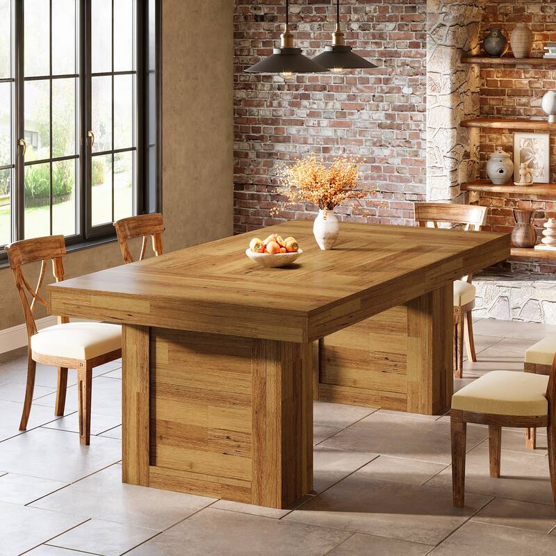 63'' Large Dining Table for 6, Rectangle Wooden Kitchen Table for Dining Room, Family Meals, Banquets & Dinner Parties