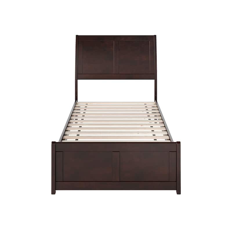 Valencia Solid Wood Low Profile Sleigh Platform Bed with Matching Footboard