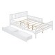 preview thumbnail 6 of 15, Full Size Kids Platform Bed with 2-Storage Drawers, Wood Children Bed Frame with Guardrails on Both Sides for Bedroom, White