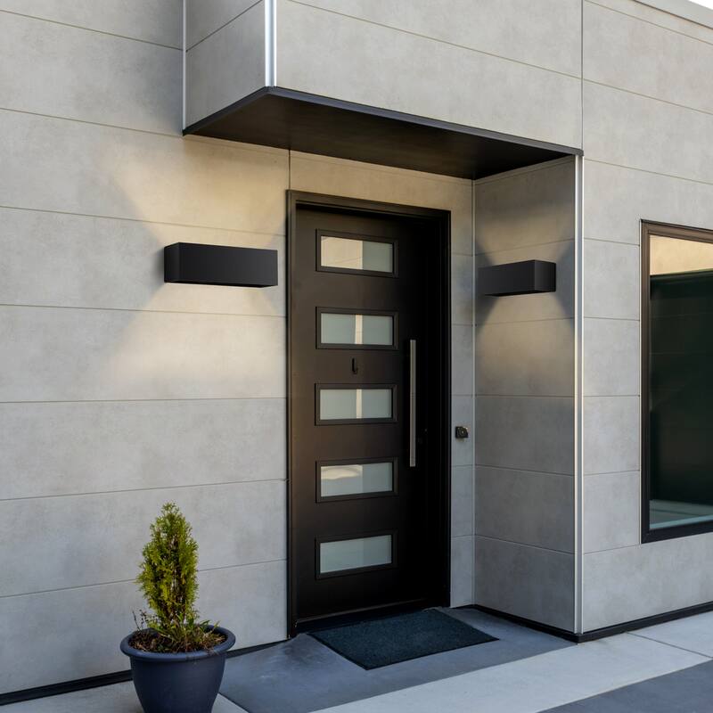 C Cattleya Matte Black Aluminum Rectangular LED Outdoor Wall Sconce