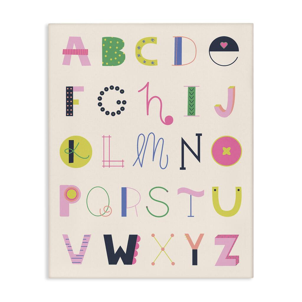 Stupell Eclectic Alphabet Letters Canvas Wall Art Design By Sazerelli Designs