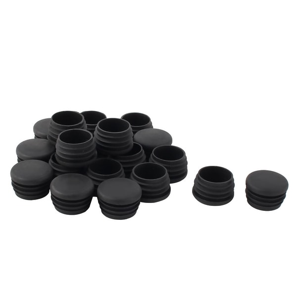 Plastic Round Tube Insert Blanking End Protectors Caps Black 32mm 20 PCS