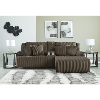 Signature Design by Ashley Top Tier 3-Piece Reclining Sectional with Chaise - 105"W x 74"D x 41"H