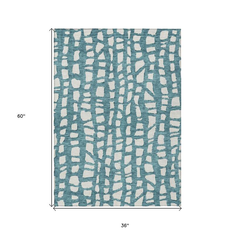 HomeRoots Abstract Transitional Rectangle Outdoor Rug