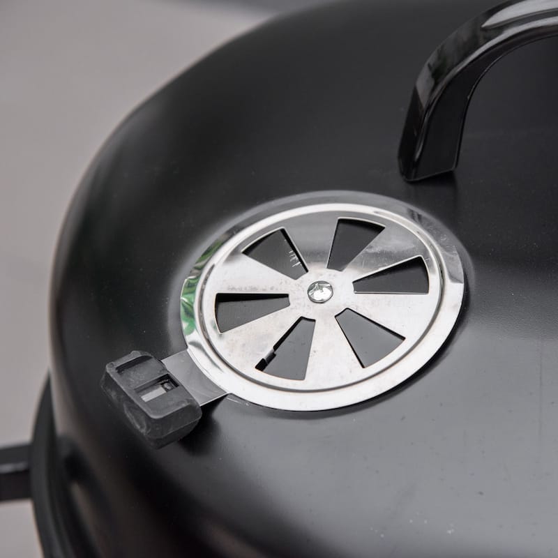 Outsunny Vertical Charcoal BBQ Smoker, 3-in-1 16" Round Charcoal Barbecue Grill with 2 Cooking Area Thermometer