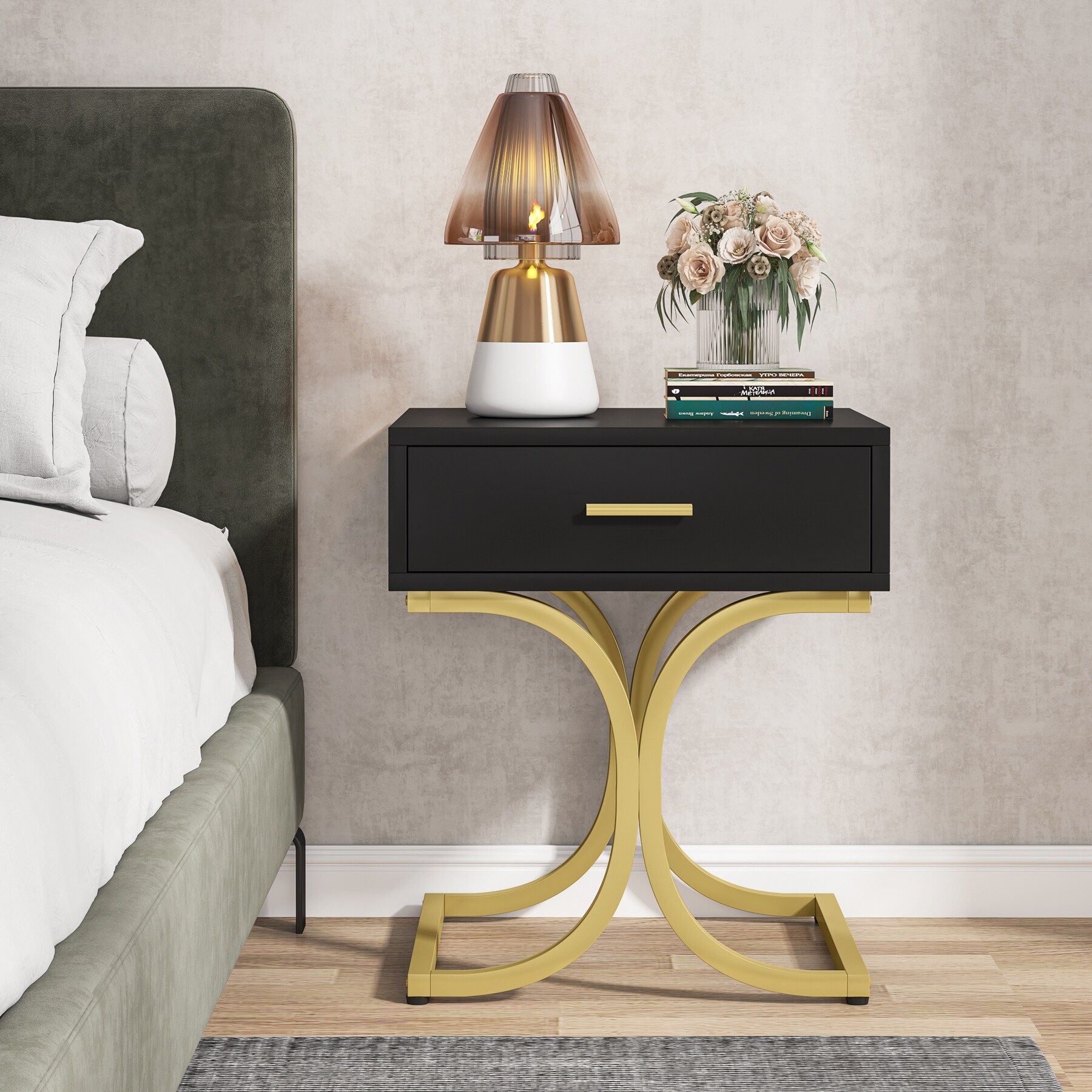 Modern gold store nightstand