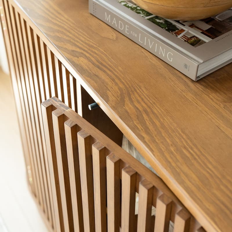 Plank and Beam Contour Curved 3-Door Sideboard/TV Stand