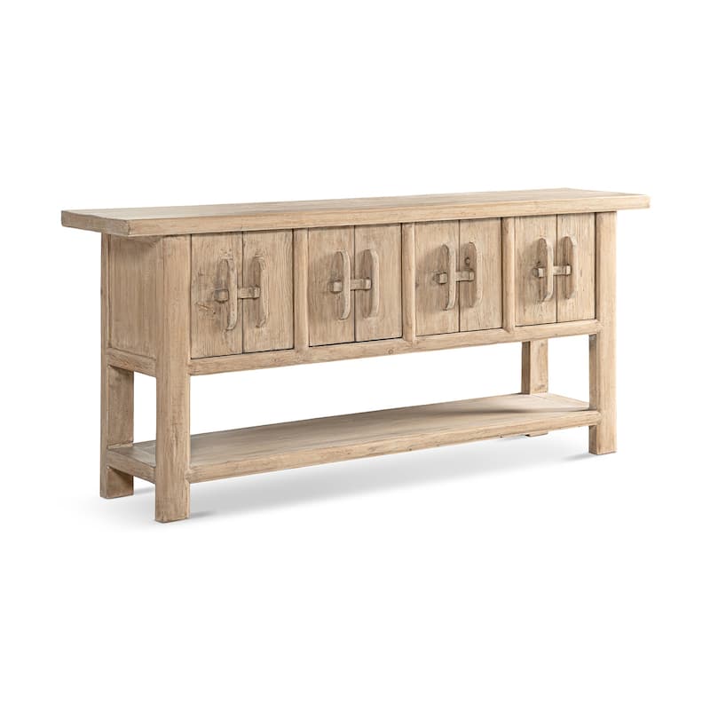 Jennifer Taylor Home Rowan 60" Solid Reclaimed Pine Sideboard with Lower Shelf, Heritage Light Natural Brown Reclaimed Pine