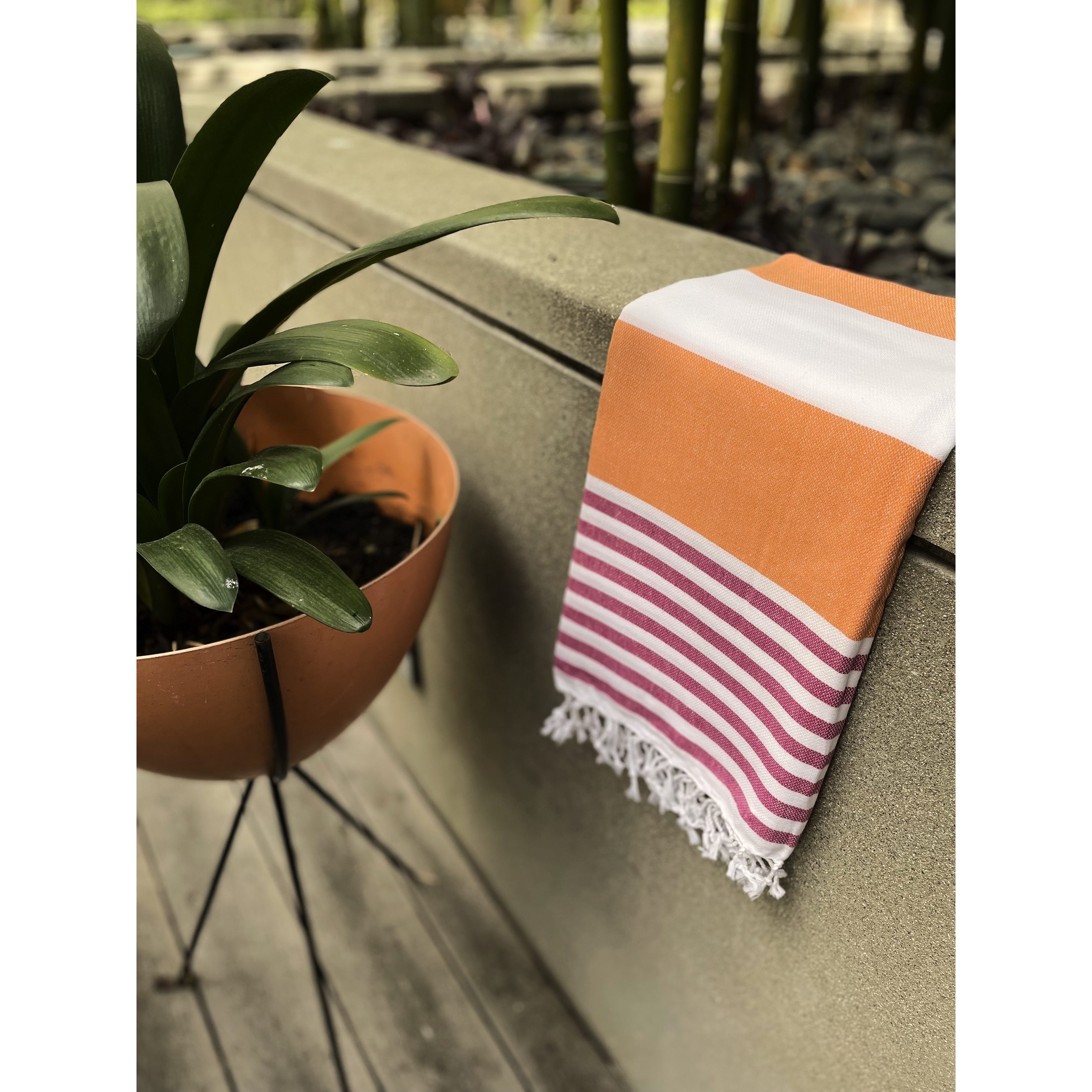 Orange Pink Striped Bath Towels Citizens Of The Beach Orange Pink