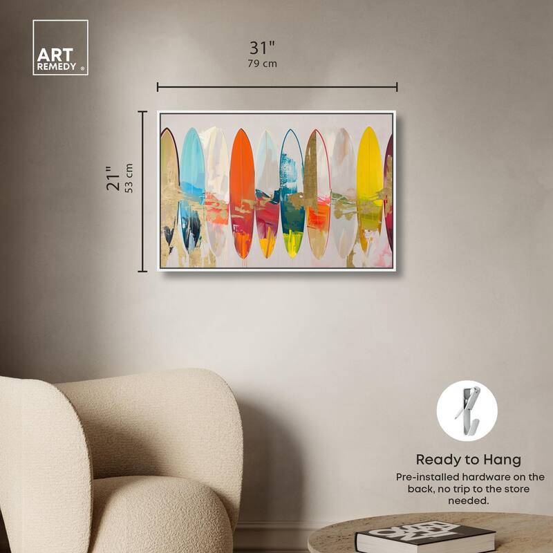 Surfboard Horizons II Canvas by Art Remedy