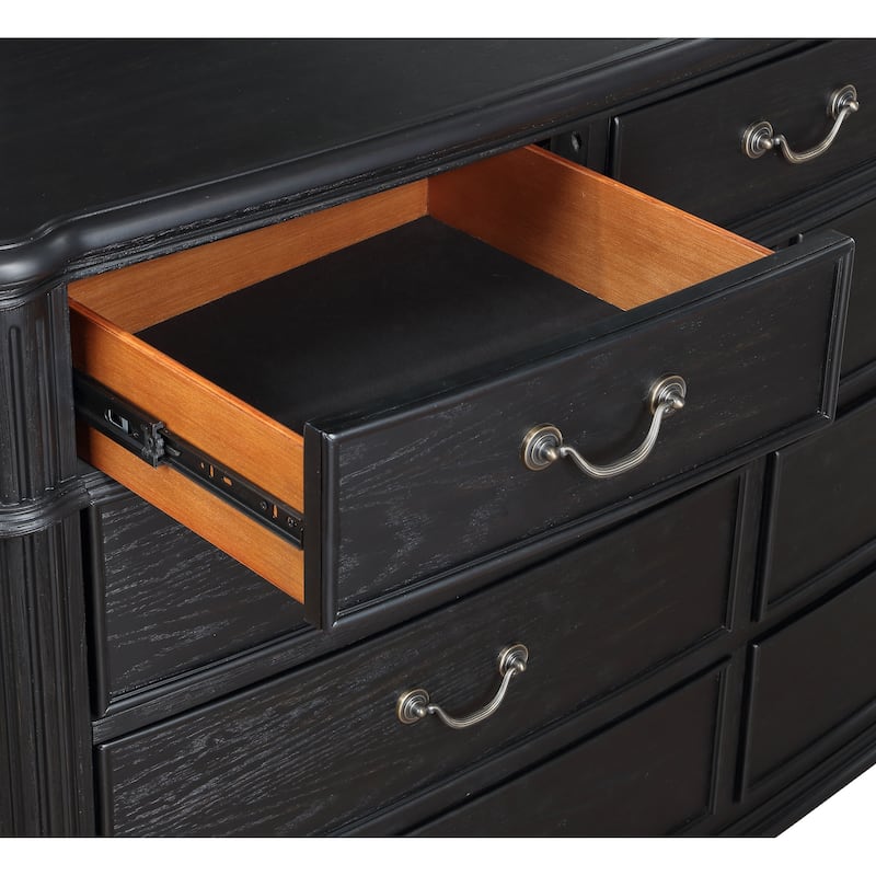 Celina Traditional Wood 9-drawer Dresser Black