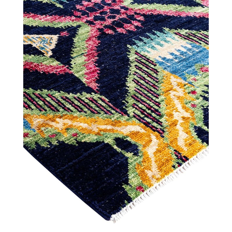 Contemporary Overdyed Wool Hand Knotted Area Rug - 4' 1" x 6' 2"