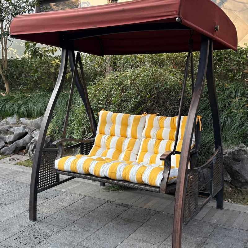 2 Pcs Set High Back Patio Chair Cushions, 44'' x 22''x 4''Tufted Rocking Chair Cushions, for Garden Porch Home Office Chair Use