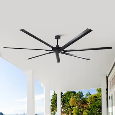 84" Industrial Aluminum Warehouse Black Extra Large Ceiling Fan with Remote