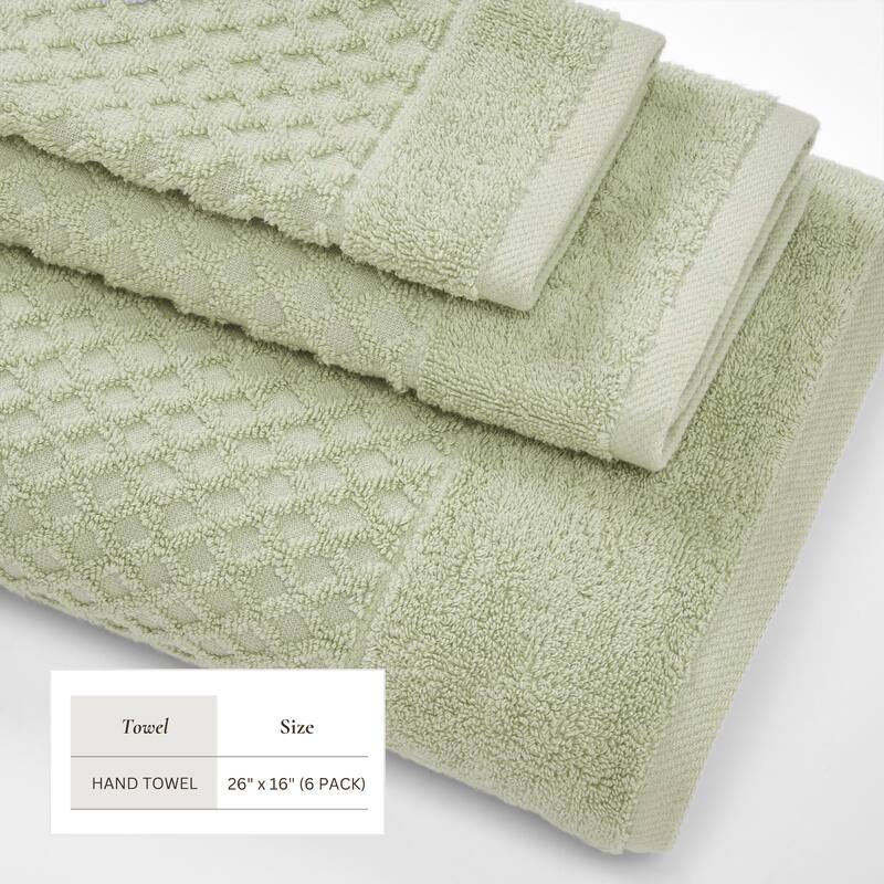 Linery & Co. Cotton Diamond Waffle Texture Bath Towels
