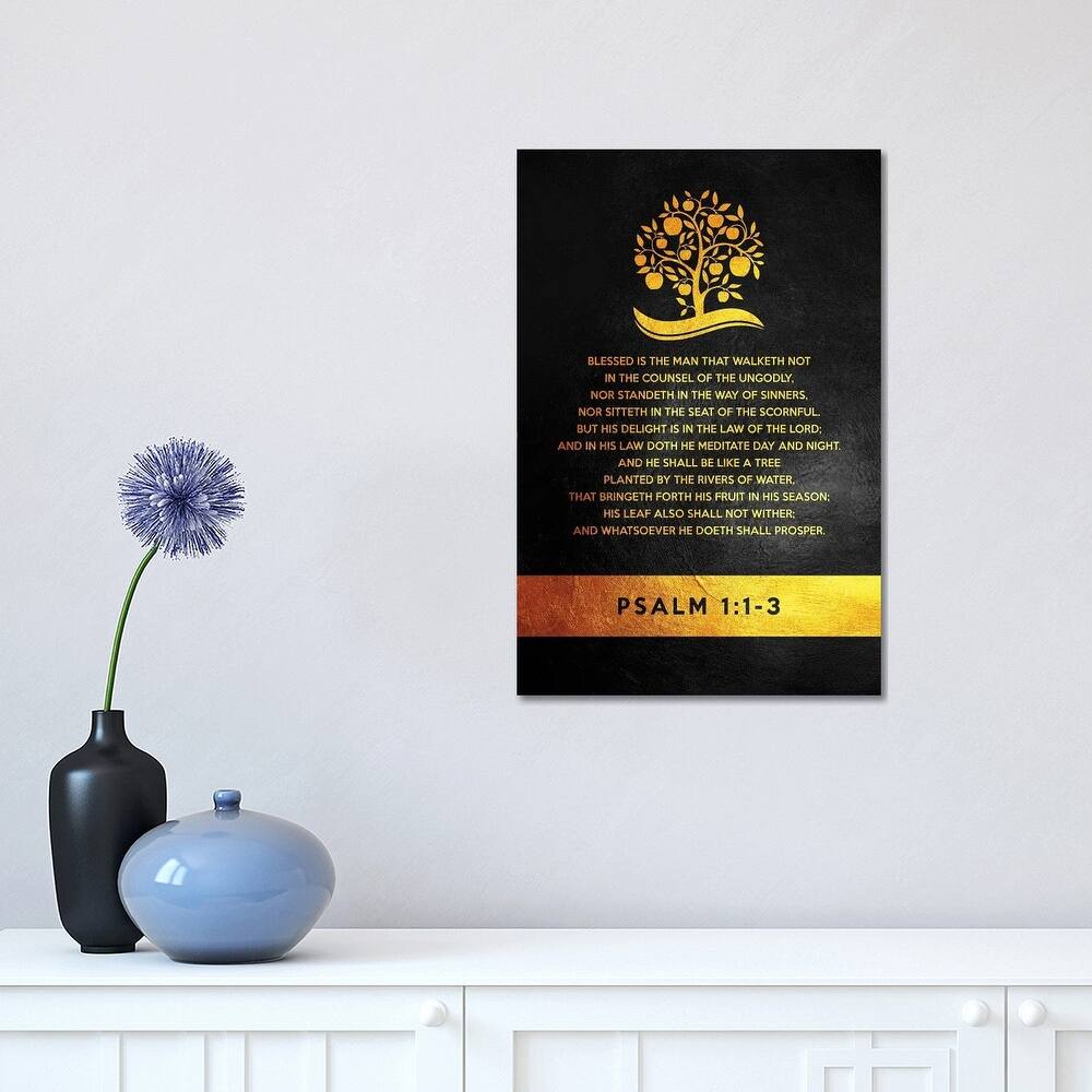 iCanvas "Psalm 1_1-3 Bible Verse" by Adrian Baldovino Canvas Print