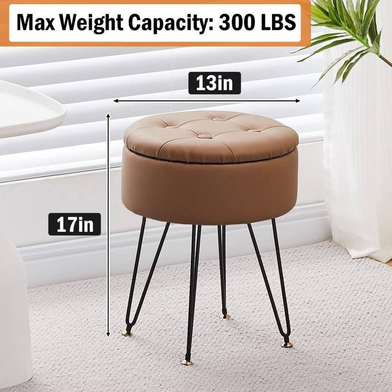 Storage Round Ottoman Multifunctional