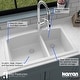preview thumbnail 20 of 49, Karran Drop-In Quartz Double Bowl Kitchen Sink