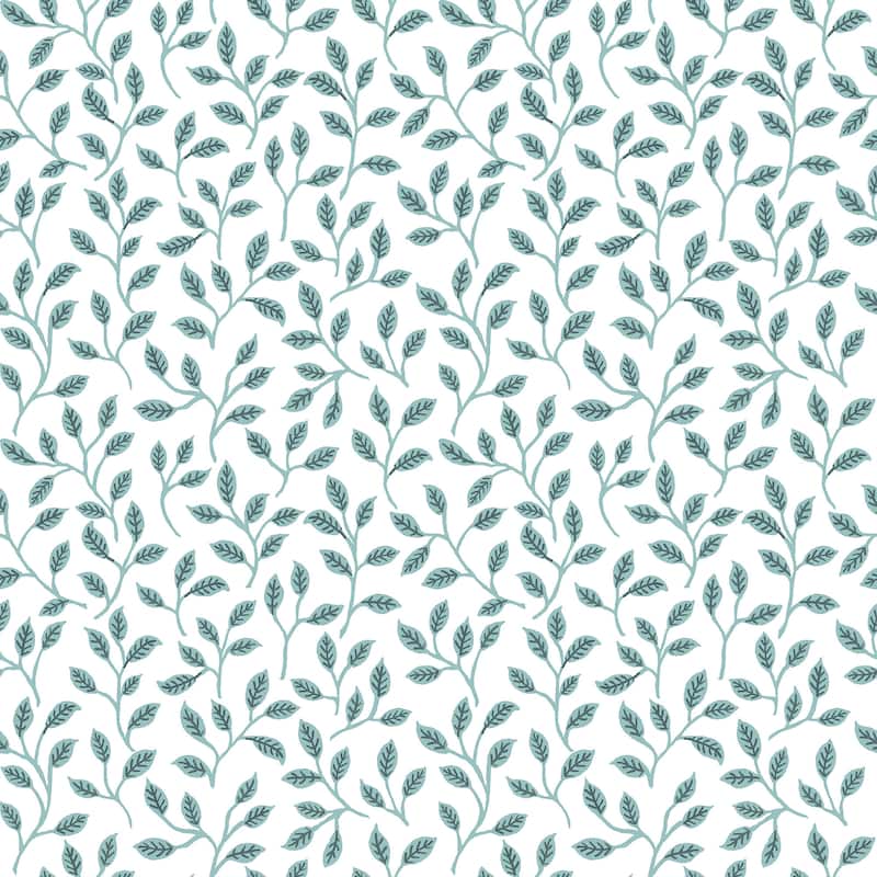 Galerie Wallcoverings Into The Wild Trailing Leaf Non-woven Metallic Wallpaper Roll - 33 feet x 21 inches - Blue