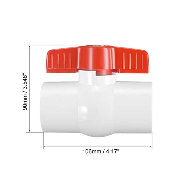 PVC Ball Valve Water Pipe Threaded Ends 1-1//4/" Inner Hole Diameter Red Gray