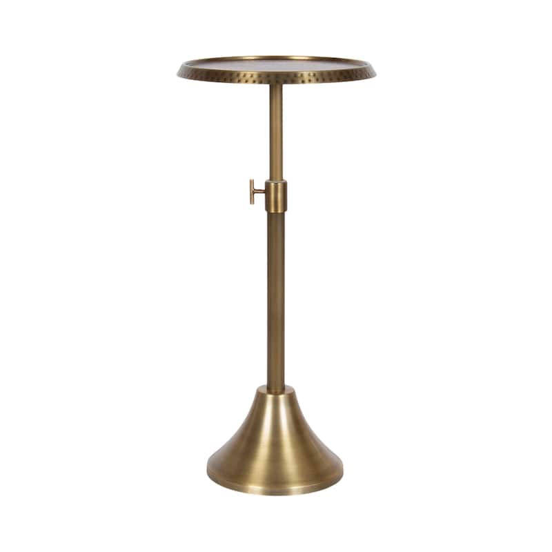 Kate and Laurel Sanzo Adjustable Metal Drink Table - 11x11x30 - Gold