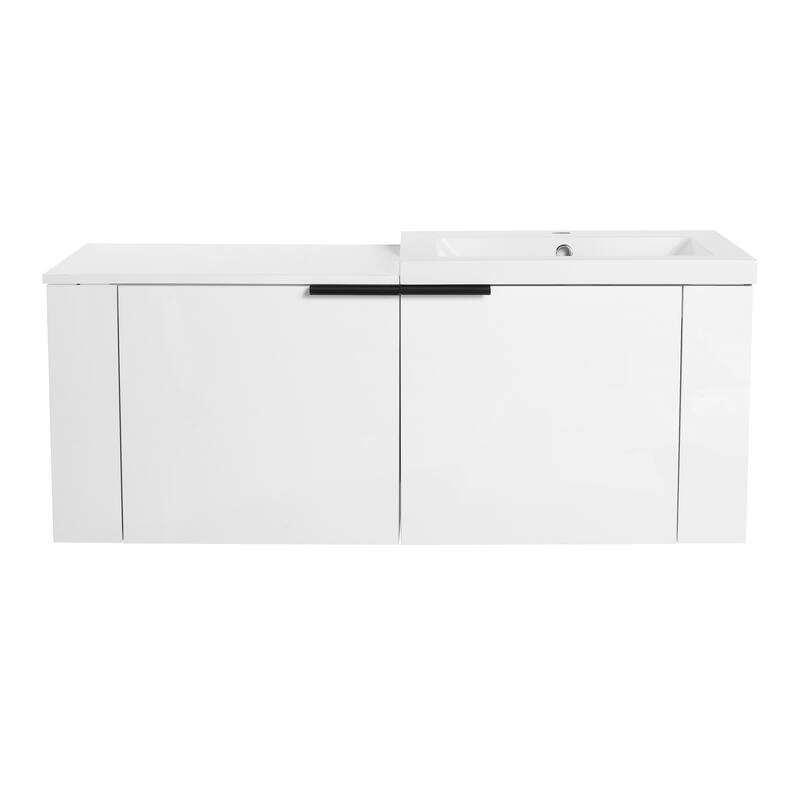 48" Oak Bathroom Vanity Sink Cabinet Set with Soft-Close Doors, Modern Bathroom Storage Solution