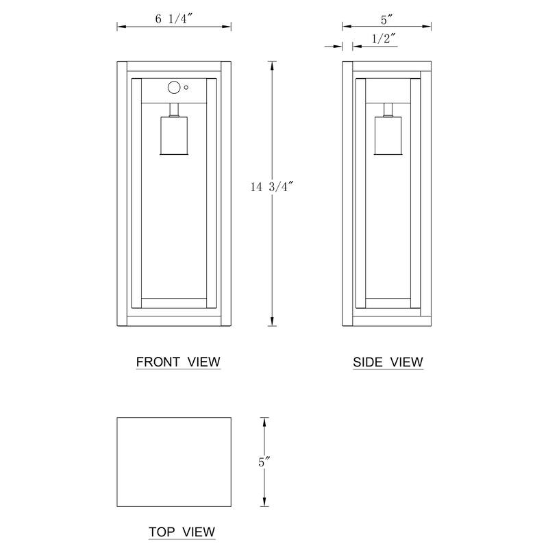 C Cattleya 1-Light Matte Black Motion Sensor Outdoor Wall Sconce