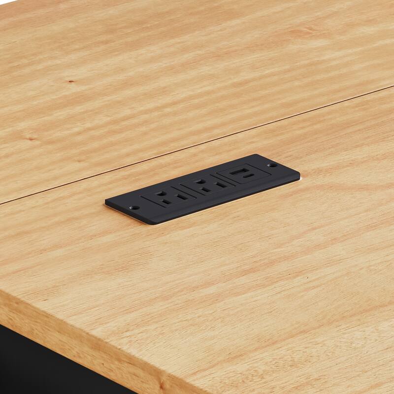Kitchen Island with Drop Leaf,Features Power Outlet and Ample Storage