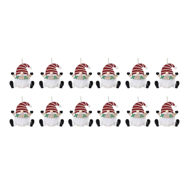 12ct Gnome Christmas Ornaments 14"