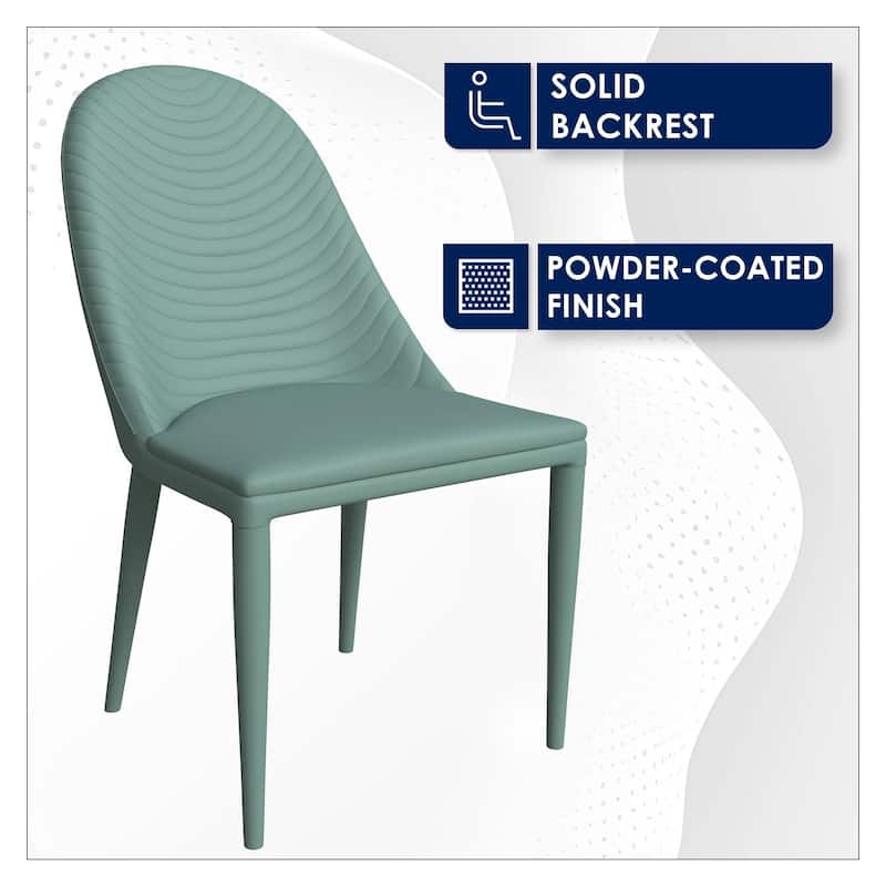 Seville Dining Chair Upholstered in Leather with Iron Legs Set of 4