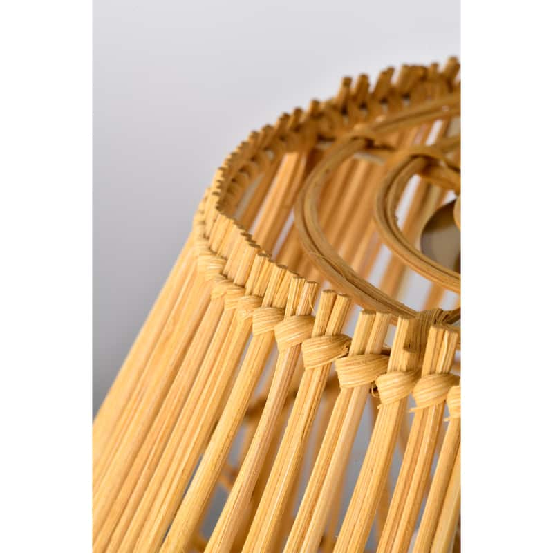 Lada 13 Inch Natural Rattan Semi Flush Mount 1-Light