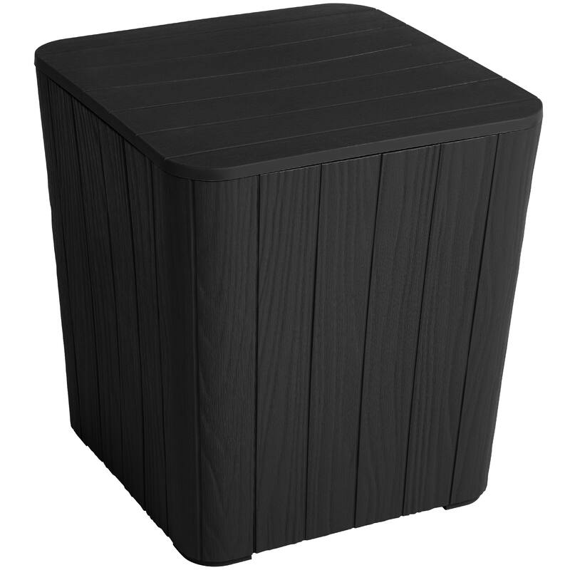 11.5 Gallon Outdoor Storage Waterproof Deck Box - 13.4 in. L x 15.3 in. W x 16.3 in. H - wood-look