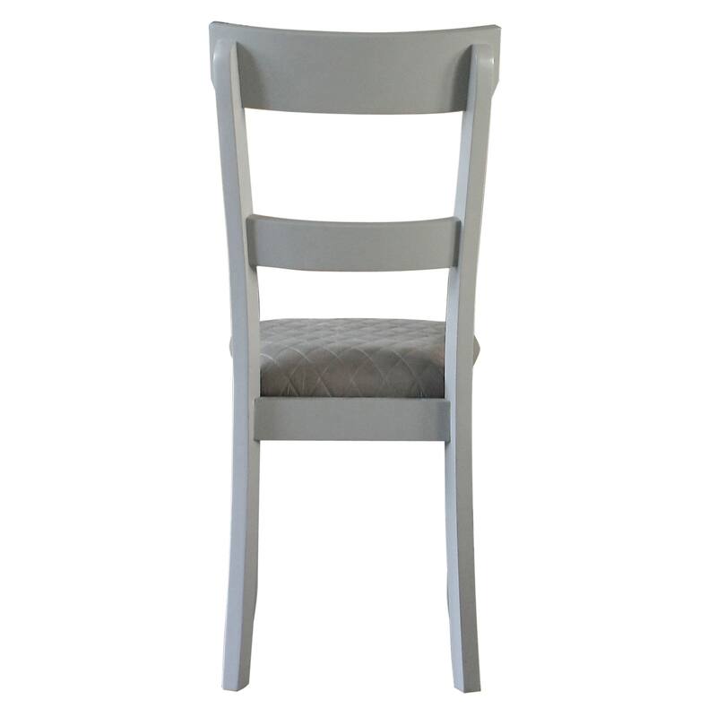 Two Tone Grey and Pearl Grey Ladder Back Side Chairs (Set of 2)