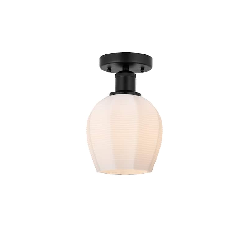 Innovations Lighting Edison Norfolk - 1 Light 6" Semi-Flush Mount - Matte White/Matte Black