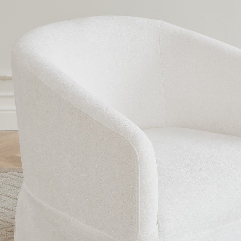 Luke Faux Slipcovered Swivel Accent Chairs for Living Room