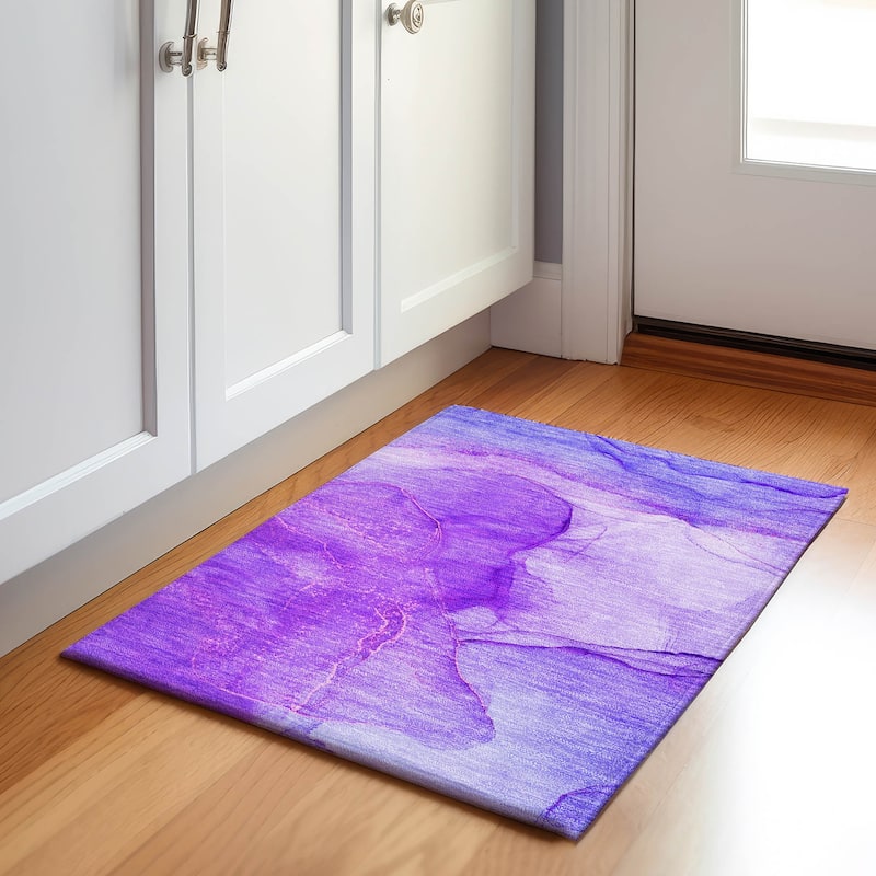 Premium Washable Super Soft Modern Glam Mayfield Rug - Purple - 1' 8" x 2' 6" - Rectangle